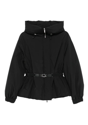 Moorer Glarea belted high-neck jacket - Black