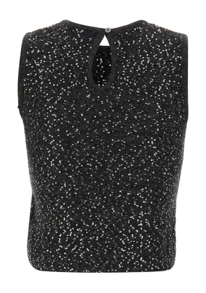 Marella Saba2 sequin-ribbed top - Black