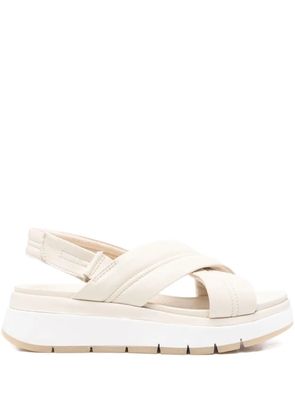Clarks 30mm Tuscan cross-strap platform sandals - Neutrals