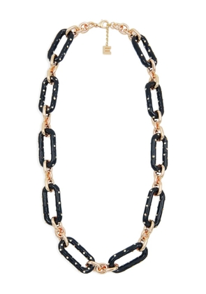 Essentiel Antwerp Ipretzel enamel rhinestone chain necklace - Black