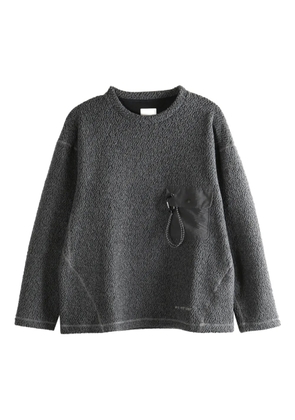 and Wander chest-pocket textured sweater - Grey
