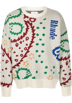 RHUDE intarsia knit sweater - Neutrals