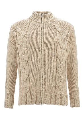 Customer Lovers zip cable-knit cardigan - Neutrals