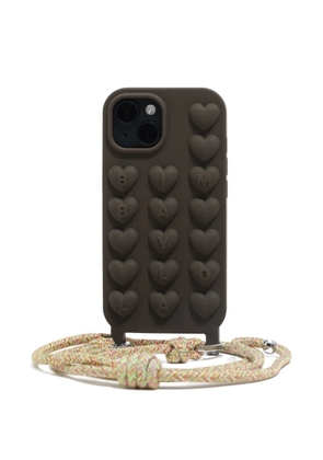 Bimba y Lola heart-embellished iPhone 15 phone case - Brown