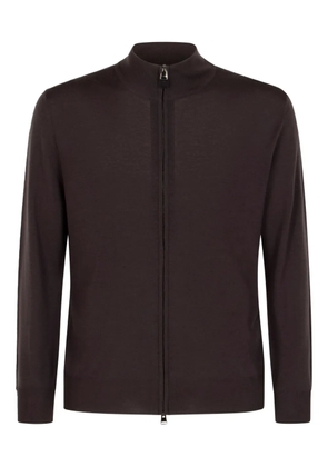 Canali high-neck zip-front cardigan - Brown