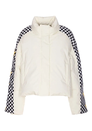 JETSET stars checkerboard padded jacket - White