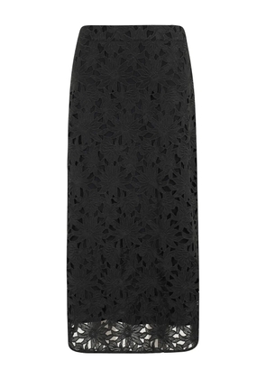 FARM Rio floral lace midi skirt - Black