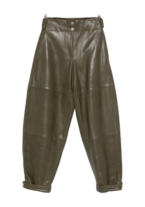 Co leather tapered trousers - Green