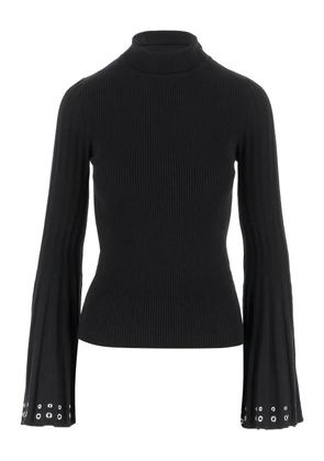 Blumarine bell-sleeve embellished sweater - Black