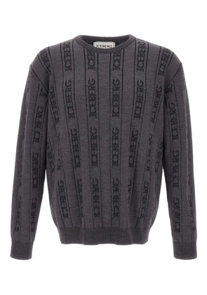 Iceberg ribbed monogram sweater - Grey