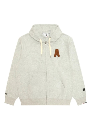 AAPE BY *A BATHING APE® patch-appliqué zip-up hoodie - Grey
