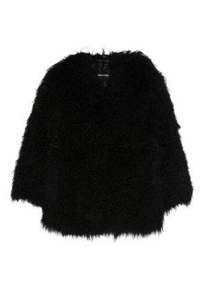 Numerootto teddy-fleece coat - Black