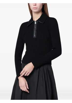 Simkhai zip collared polo shirt - Black