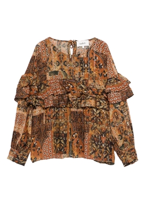 Ba&Sh floral-pattern ruffled-detail blouse - Brown