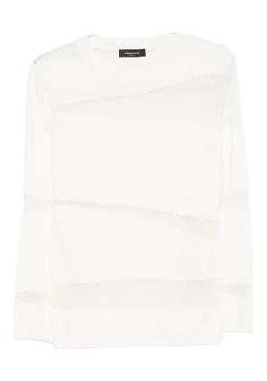 Fabiana Filippi mesh-panel sweater - Neutrals