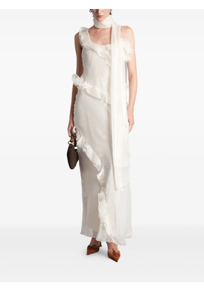 SIEDRES Monica ruffled maxi dress - White