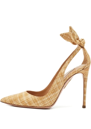 Aquazzura Bow Tie raffia pumps - Neutrals