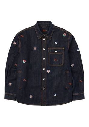 EVISU embroidered pocket shirt - Blue