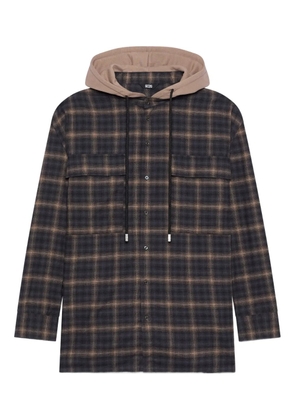 GCDS check-pattern shirt jacket - Blue