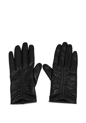 Bimba y Lola ruched leather gloves - Black