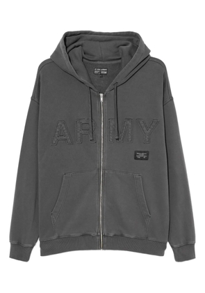 izzue logo-embroidered hoodie - Grey