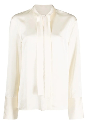Jil Sander satin-finish tie-neck blouse - Neutrals