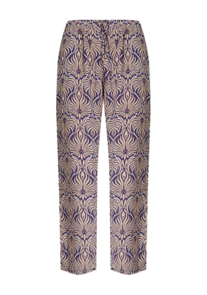 Hanro floral-pattern drawstring trousers - Purple