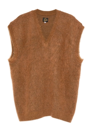 Needles sleeveless wool gilet - Brown