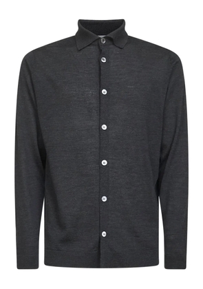 Lardini long-sleeve virgin-wool shirt - Black
