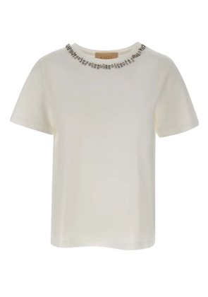 kaos crystal-embellished crew-neck T-shirt - Neutrals