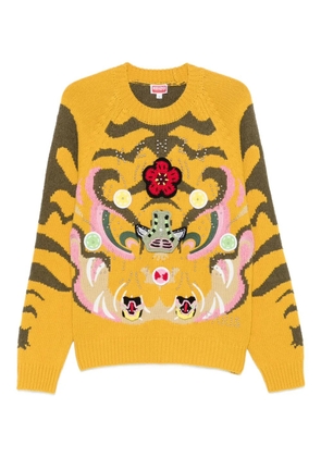 Kenzo tiger-embellishment sweater - Yellow