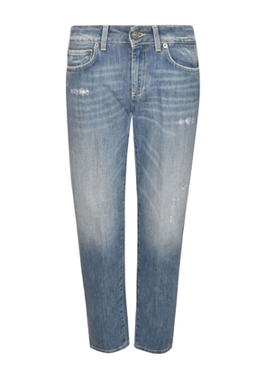 DONDUP distressed logo-patch jeans - Blue