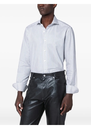 Xacus striped long-sleeve shirt - White