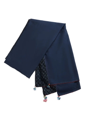 Pero beaded-embellished patterned scarf - Blue