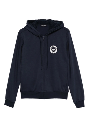 Emporio Armani logo-patch hoodie - Blue