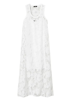 TWINSET floral-embroidered organza dress - White