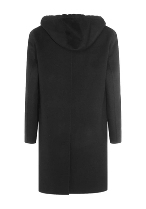 Lardini hooded button-down coat - Black