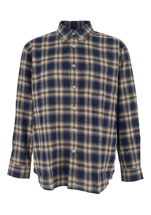 DUNST logo-patch striped shirt - Blue