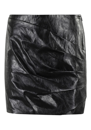 Federica Tosi draped leather-effect mini skirt - Black