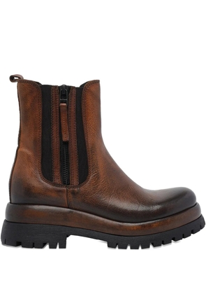 Pawelk's round-toe zip boots - Brown