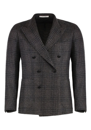 Tagliatore double-breasted checked blazer - Brown