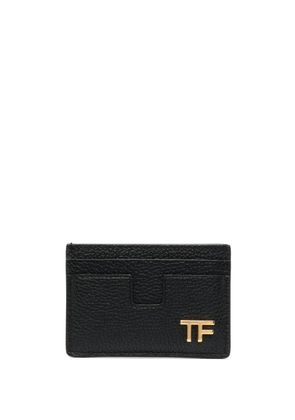 TOM FORD logo-plaque leather cardholder - Black
