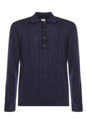 Eleventy knitted long-sleeve polo shirt - Blue