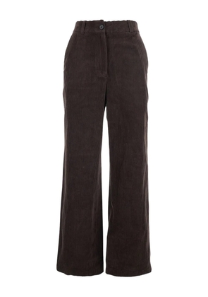 DUNST corduroy wide-leg trousers - Brown