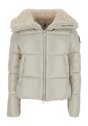 Save The Duck quilted borg-collar jacket - Neutrals