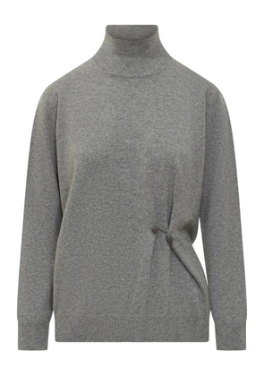 Fabiana Filippi high-neck pin-detail sweater - Grey