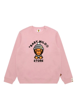 *BABY MILO® STORE BY *A BATHING APE® embroidered crew-neck sweatshirt - Pink