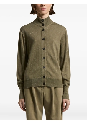 Peserico high-neck long-sleeves cardigan - Green