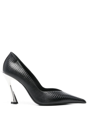Mugler 95mm grainy leather pumps - Black