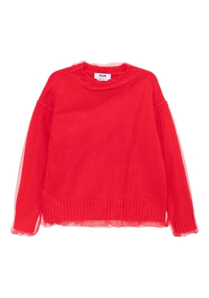 MSGM tulle-overlay jumper - Red